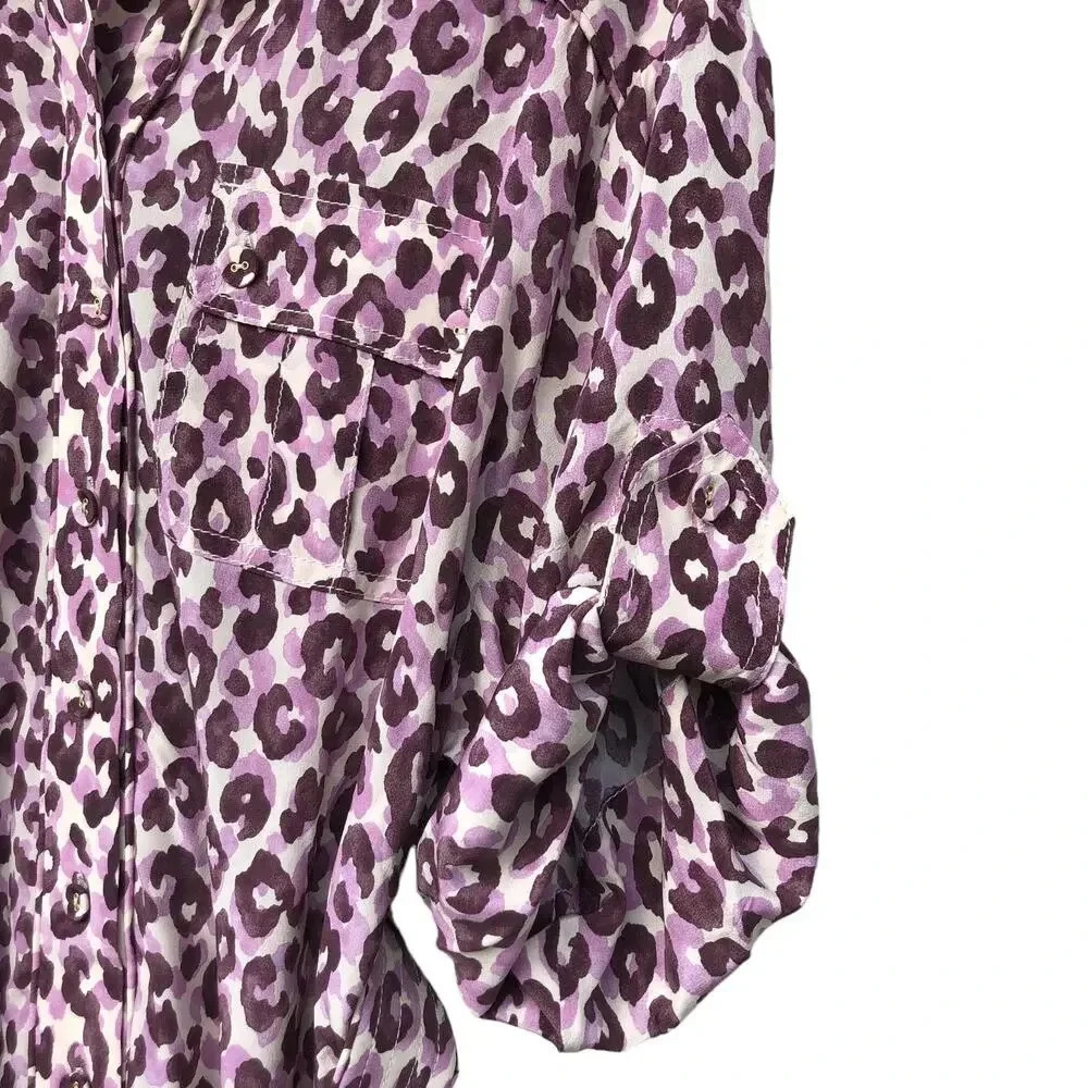 Zimmerman Super Eight Safari Leopard Print Silk Shirt Dress Belted Size 2 - Picture 6 of 6
